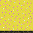 Mini Strawberry Citron fabric by Kimberly Kight for Ruby Star Society and Moda Fabrics featuring tiny pink and cream strawberries scattered across a vibrant citron premium cotton background.