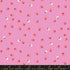 Mini Strawberry Daisy fabric by Kimberly Kight for Ruby Star Society and Moda Fabrics featuring tiny scattered coral-orange and cream strawberries on a soft daisy pink premium cotton background.