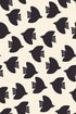 Modern black bird silhouette fabric on cream background by Alexia Abegg for Ruby Star Society