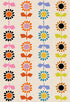 Colorful daisy stripe natural cotton canvas fabric by Alexia Abegg for Ruby Star Society featuring retro floral rows