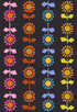 Retro daisy stripe black cotton canvas fabric by Alexia Abegg for Ruby Star Society featuring colorful floral rows