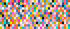 Colorful alphabet quilting cotton fabric featuring letters and symbols in rainbow patchwork blocks by Ruby Star Society for Moda Fabrics