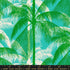 Poolside Too Palms Tropic quilting cotton featuring vibrant green palm trees on an aqua tropical background by Ruby Star Society for Moda Fabrics.
