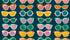Poolside Too Sunglasses Peacock premium quilting cotton featuring colorful retro sunglasses on a rich peacock blue background by Ruby Star Society for Moda Fabrics.
