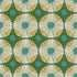 Modern geometric floral cotton canvas fabric in watercress green, teal, cream, and yellow by Jen Hewett for Ruby Star Society