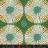 Modern geometric floral cotton canvas fabric in watercress green, teal, cream, and yellow by Jen Hewett for Ruby Star Society