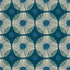 Modern geometric floral cotton canvas fabric in teal, blue, cream, and sage by Jen Hewett for Ruby Star Society