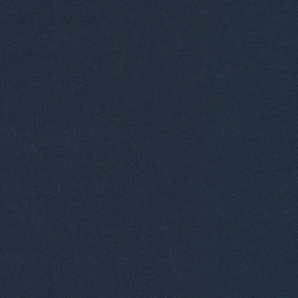 Shizen cotton linen Navy 9 deep navy textured woven fabric.