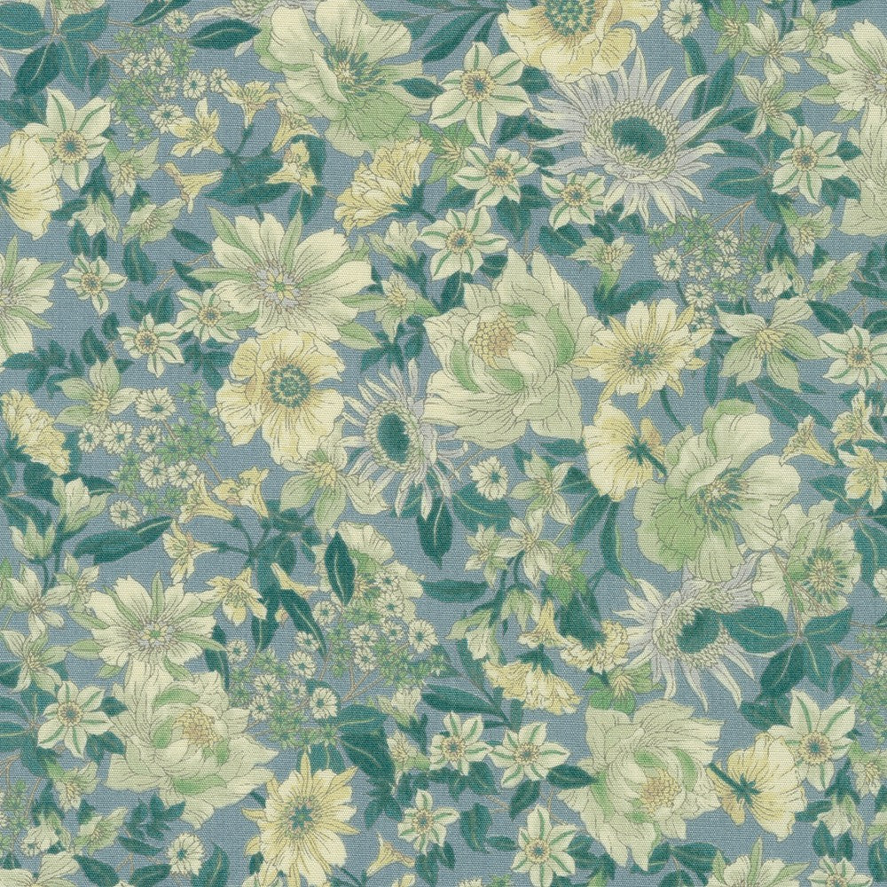 Vintage Fleur - Floral Gray Yardage