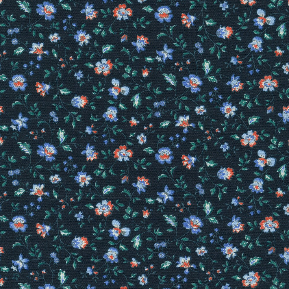 Sevenberry Vintage Mini Fleur - Florals Midnight Blue Yardage