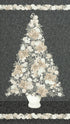 Holiday Flourish Peppermint Twist Christmas Tree Graphite Metallic Fabric Panel by Studio RK for Robert Kaufman – elegant cotton panel for quilts and décor.