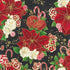 Holiday Flourish Peppermint Twist Poinsettias Black Metallic Fabric by Studio RK for Robert Kaufman – festive cotton fabric with gold accents.