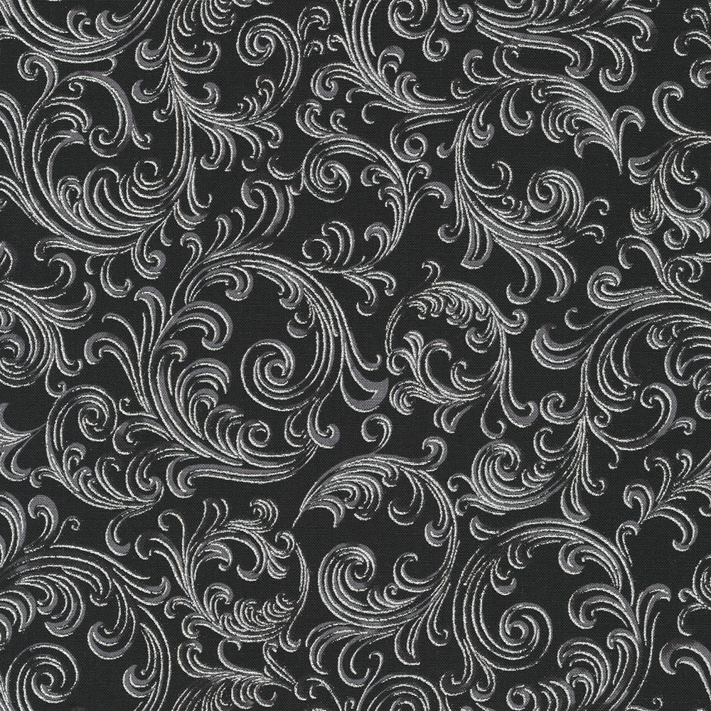 Holiday Flourish Peppermint Twist Swirls Shadow Metallic Fabric by Robert Kaufman – Studio RK design