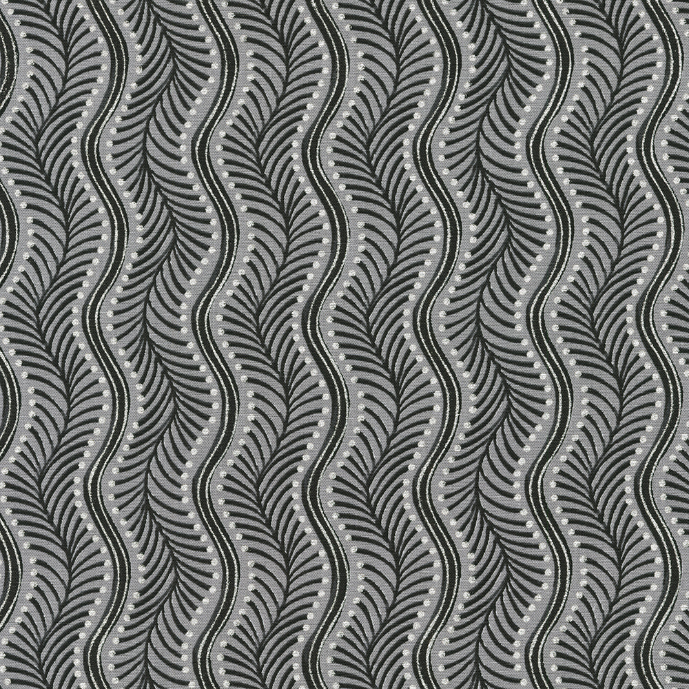 Holiday Flourish Peppermint Twist Wavy Stripe Pewter Silver Metallic Fabric by Robert Kaufman – Studio RK design