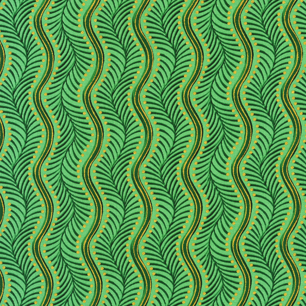 Holiday Flourish Peppermint Twist Wavy Stripe Holly Metallic Fabric by Robert Kaufman – Studio RK design