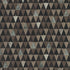 Holiday Flourish Peppermint Twist – Trees Suede Metallic Fabric by Studio RK for Robert Kaufman, featuring stylized triangular trees with metallic accents on brown background.