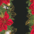 Elegant Christmas quilt featuring Holiday Flourish Forest Glen poinsettia stripe fabric with festive holiday colors and metallic details.