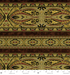 Casablanca - Border Brown fabric by Jinny Beyer for RJR Fabrics with ornate brown and gold symmetrical border design on 100% cotton.