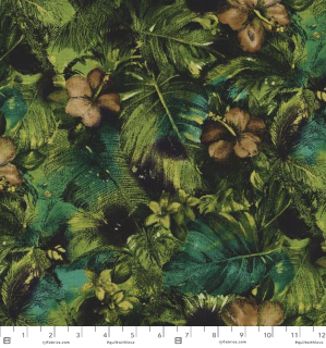 Casablanca - Floral Olive fabric by Jinny Beyer for RJR Fabrics with intricate green floral pattern on 100% cotton.