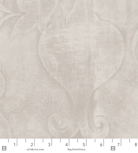Embossed Beige Fabric by Jinny Beyer – light beige tonal cotton with floral texture from Midnight Garden for RJR Fabrics.