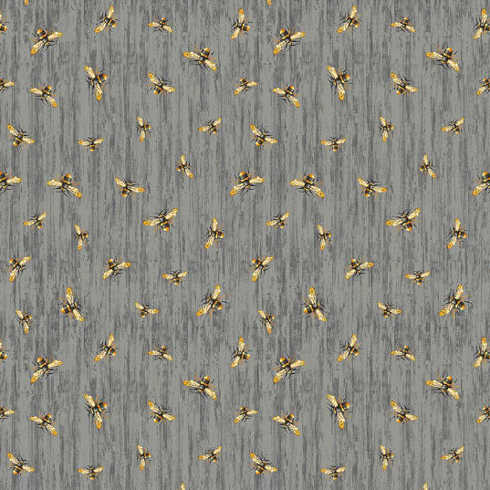 Honey Bee Farm - Flying Bees On Wood Texture Slate