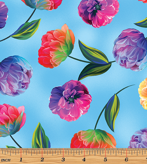 Luminous Blooms - Luminous Flowers Light Blue