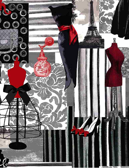 Fashion Forward Dresses and Bags fabric by Timeless Treasures – stylish cotton quilting print ideal for garments and accessories