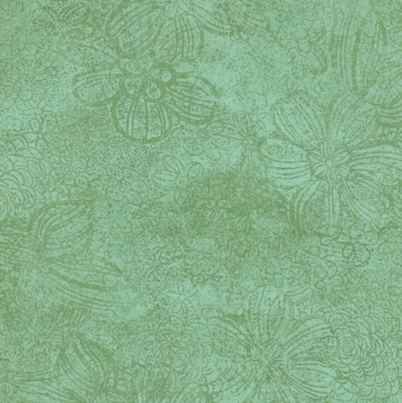 Flower Texture Celadon Fabric by Jinny Beyer for RJR Fabrics – soft green tone-on-tone floral quilting cotton.