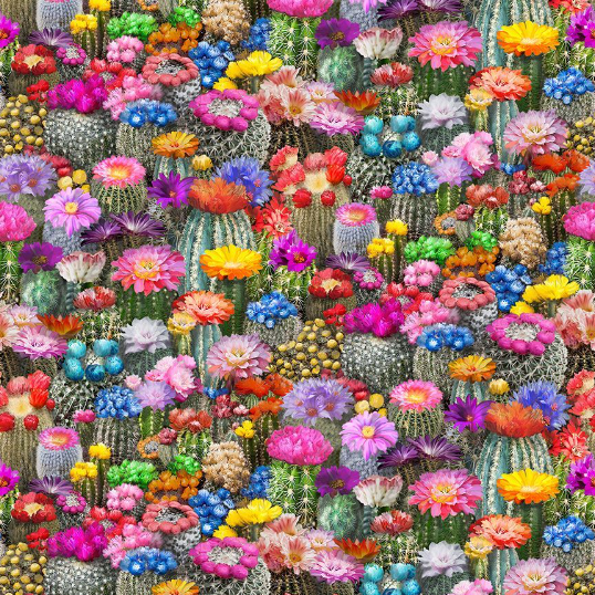 Southwest - Multi Floral Desert Cactus Fabric