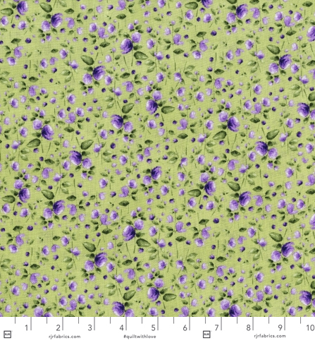 Garden Wall Perennial Fabric by Briar Hill Designs – soft floral print from June’s Cottage collection for RJR Fabrics.