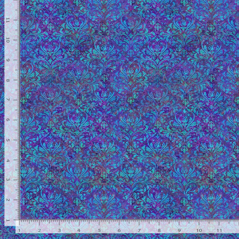 Flourish - Peacock Damask Wallpaper Purple