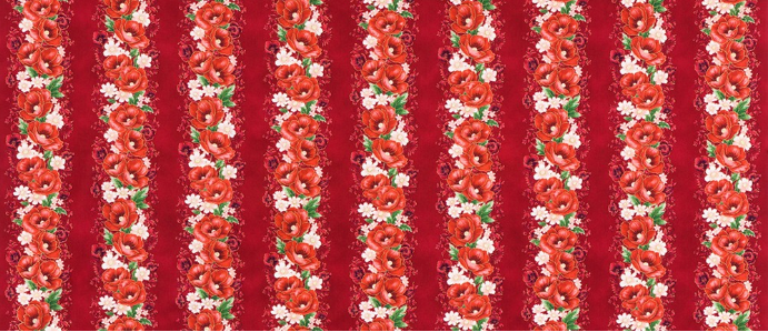Poppy Hill - Poppy Stripes Crimson Metallic