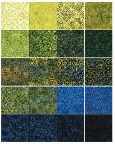Citron Breeze Batik Layer Cake by Island Batik