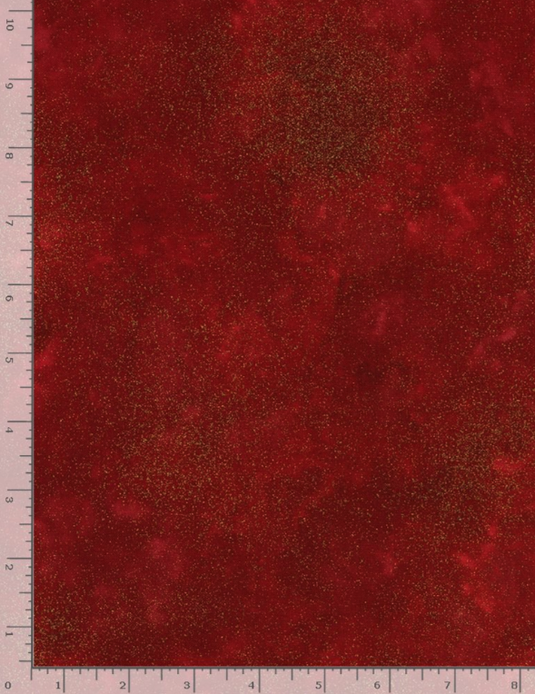 Holiday Blenders Shimmer Red Fabric with Metallic Gold by Timeless Treasures