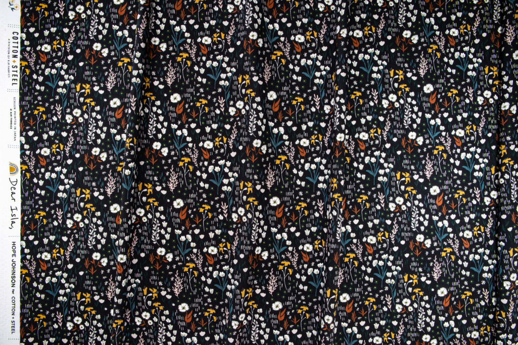 Dear Isla - Meadow - Almost Black Rayon Fabric