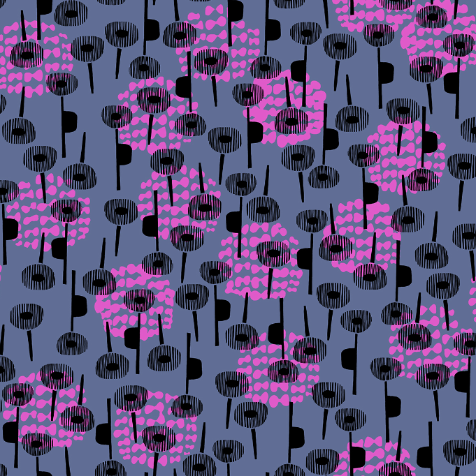 Snow Flowers - Kaika - Gray Rayon Fabric