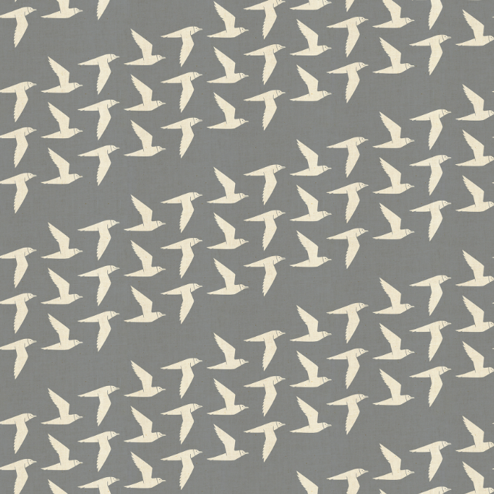 By the Seaside - Fly Along - Fog Unbleached Fabric