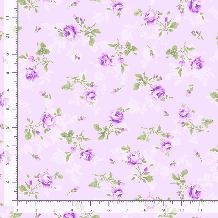 Tossed Antique Rose Lilac - Timeless Treasures