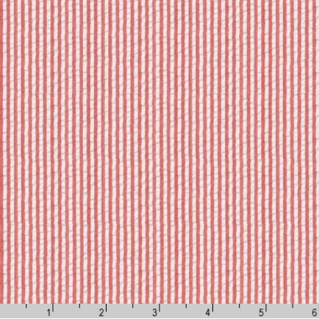 Seersucker Stripe Red Robert Kaufman - 56" Width