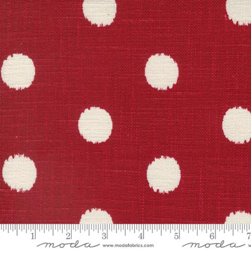 Panache - Slub Dot Red Fabric by Moda