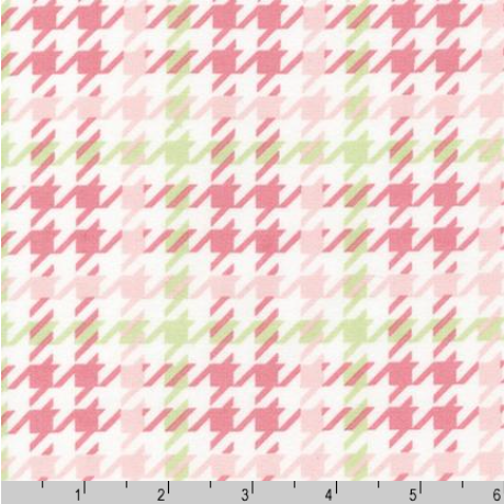 Cozy Cotton Flannel - Houndstooth Pink Yardage