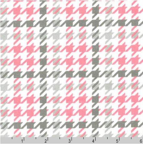 Cozy Cotton Flannel - Houndstooth Bubblegum