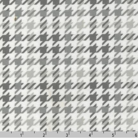 Cozy Cotton Flannel - Houndstooth Grey Yardage