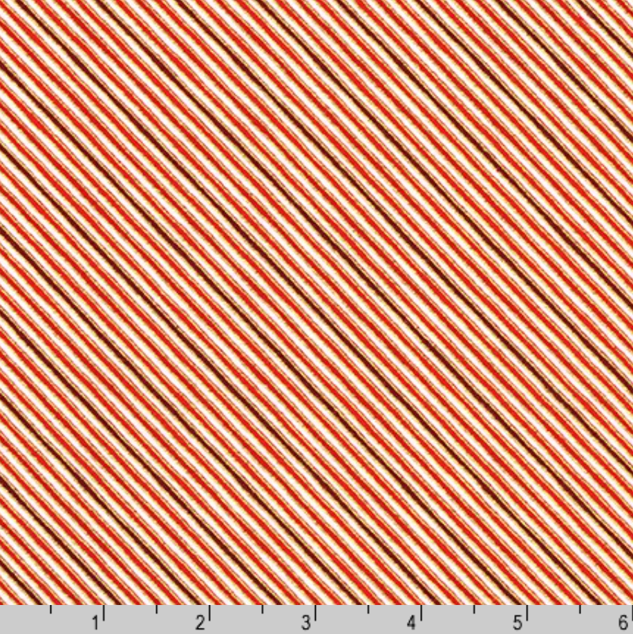 Holiday Charms - Stripe Crimson Gold - Kaufman
