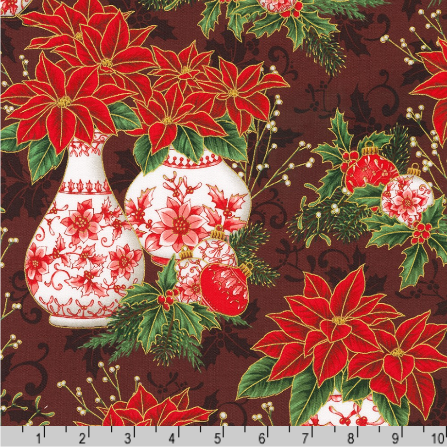 Holiday Flourish - Festive Finery - Vases Cranberry Gold
