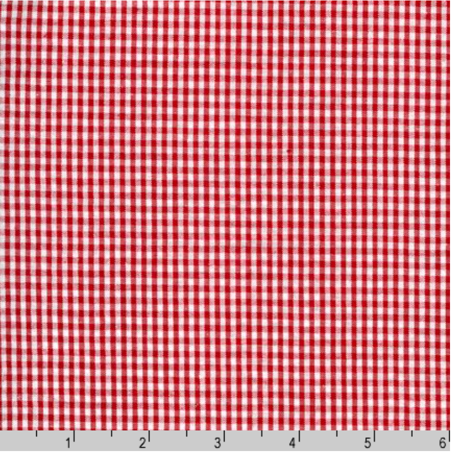 Seersucker Check Red - Cotton & Polyester Blend Yardage - 56" Width