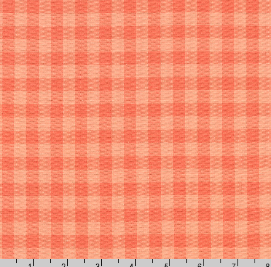 Fat Quarter - Kitchen Window Wovens - Yarn Dyed 1/2 inch Gingham Nectarine