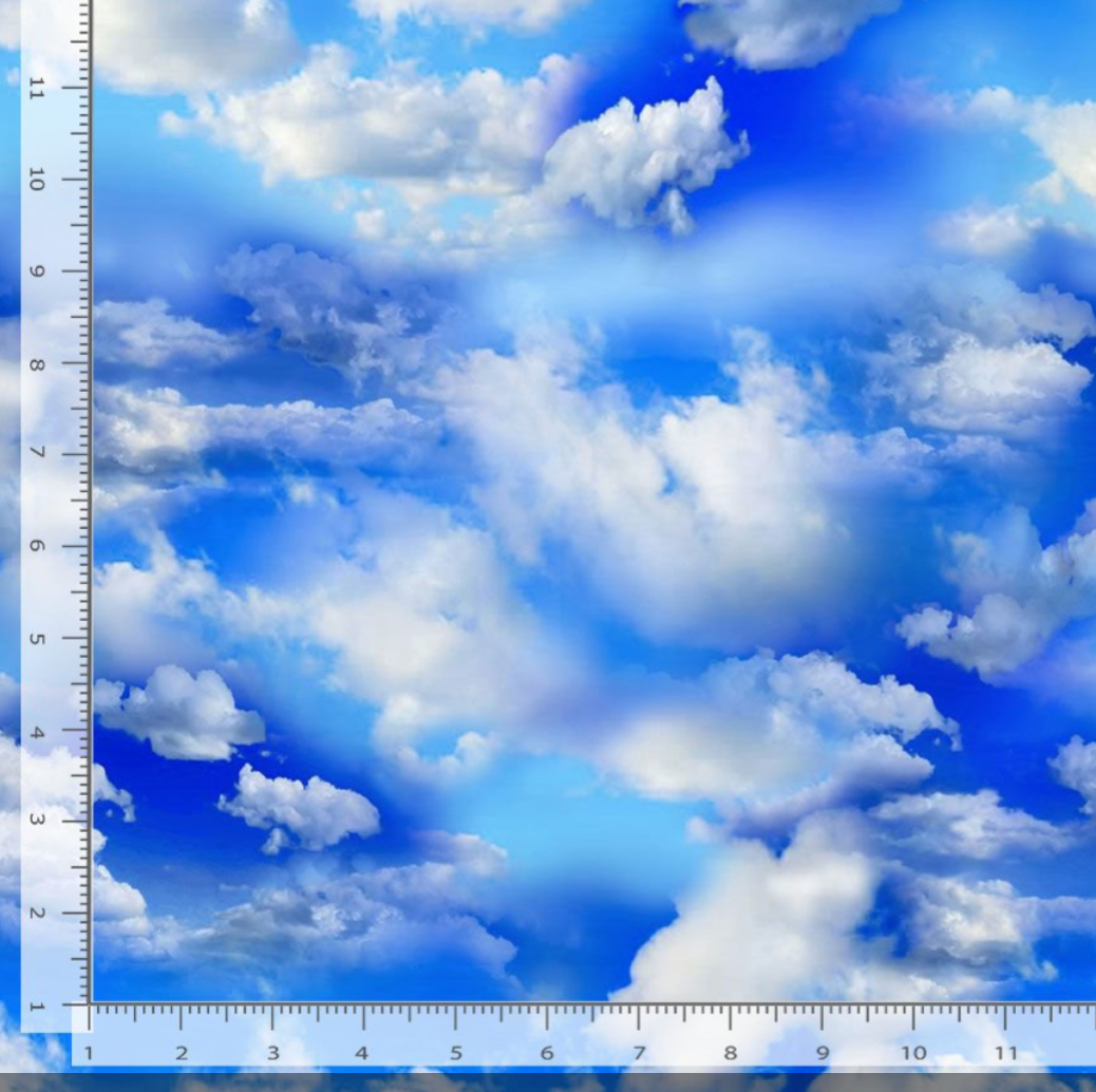Clouds in a Bright Sky 108" Wide Yardage