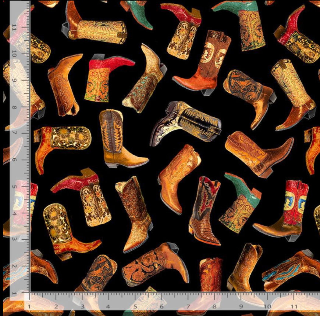 Country Roads - Cowboy Boots Yardage