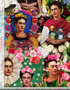 Dia De Los Muertos - Collage of Portraits and Florals Yardage